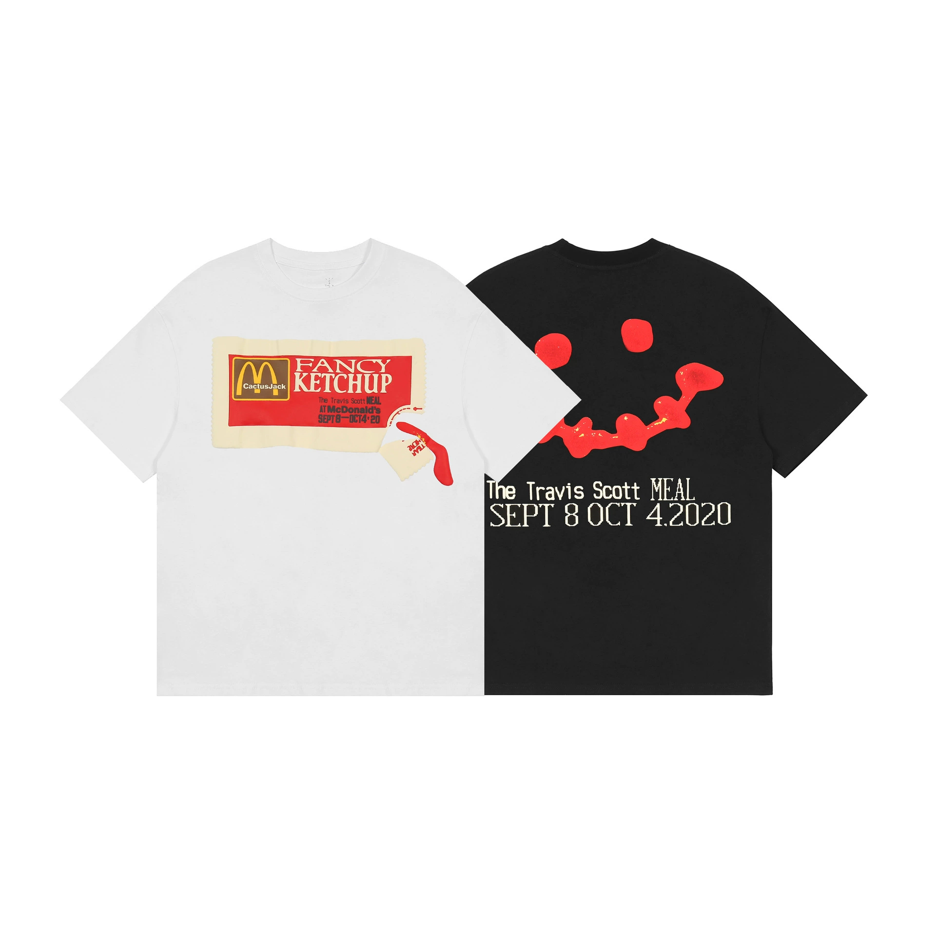 Трансграничный европейский и американский модный бренд Travis Scott-кобрендовая футболка с коротким рукавом и принтом кетчупа M для мужчин и женщин, уличная футболка с коротким рукавом