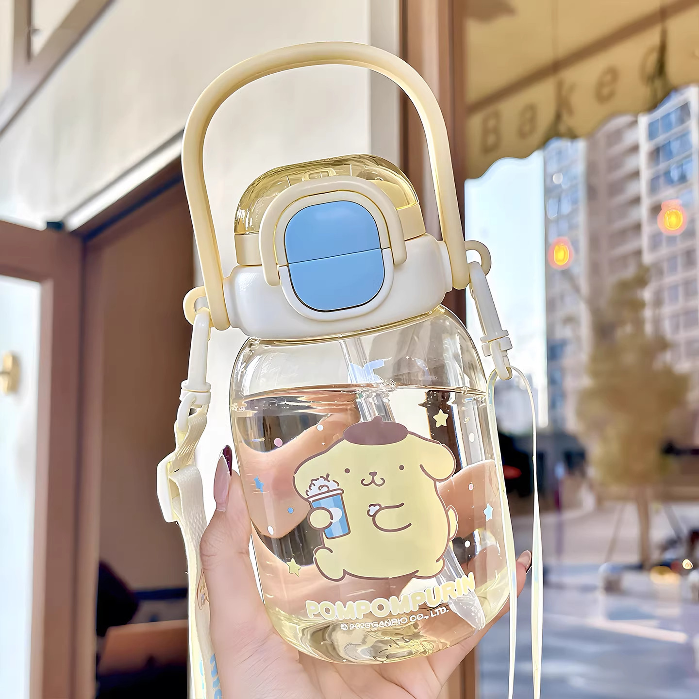 Sanrio para niños tazas de agua para la escuela, tazas de alto valor facial para niñas, tazas de paja para bebidas directas, tazas de doble bebida, tritan