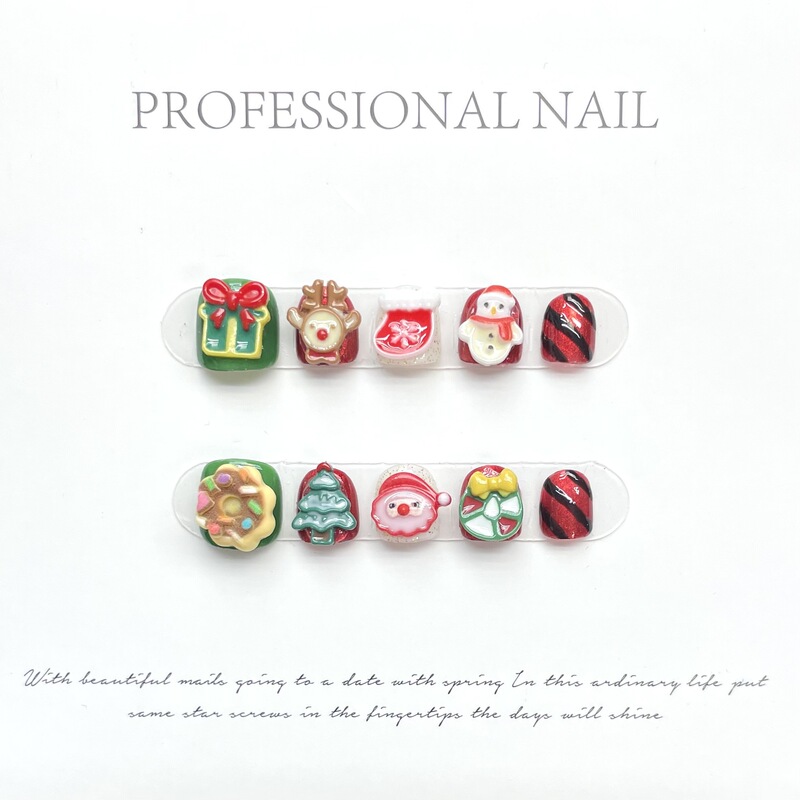 Children's wear nail cartoon cute girl student nail patch 10-year-old 11-year-old 12-year-old New Year nail patch