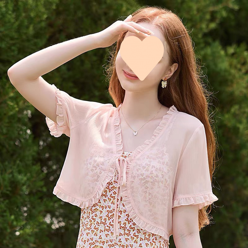 Women's open-style thin sundress from 2025, chiffon top with spaghetti straps, suitable for layering with a small shawl, summer pairing with a skirt