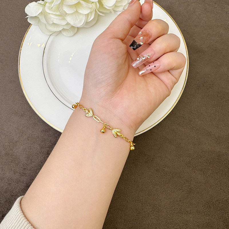 Gufa Vietnam arena de oro perlas de fresa pulsera de hoja de moda ligera de lujo diseño de diamantes pequeños fabricantes exquisitos al por mayor