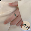 Bamboo retro fashionable ring, zirconium, Korean style, silver 925 sample, simple and elegant design, on index finger