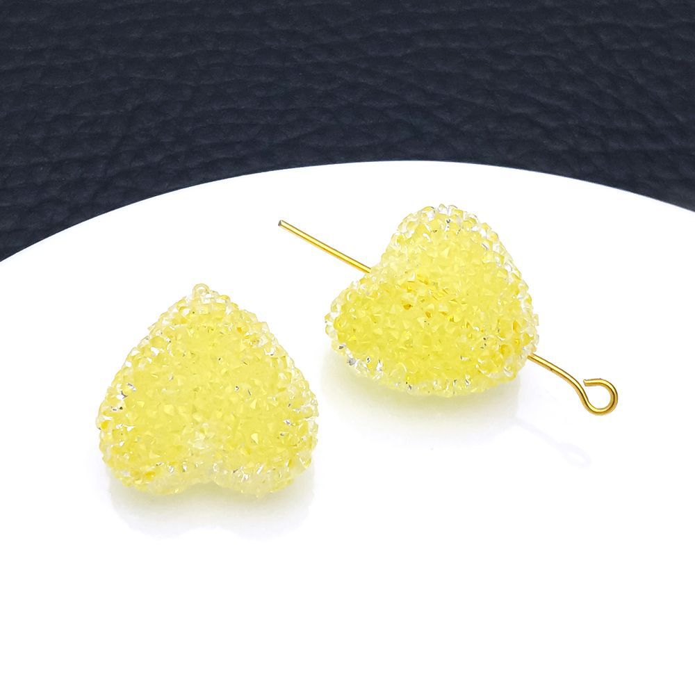 1 yellow transparent acrylic heart 17*19mm-2.8g-23738