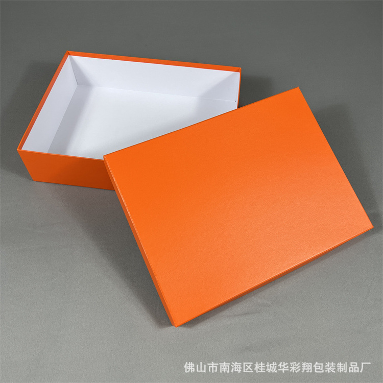 现货橙色大牌爱马毛呢大衣服装包装盒H家天地盖羽绒服礼品盒批发