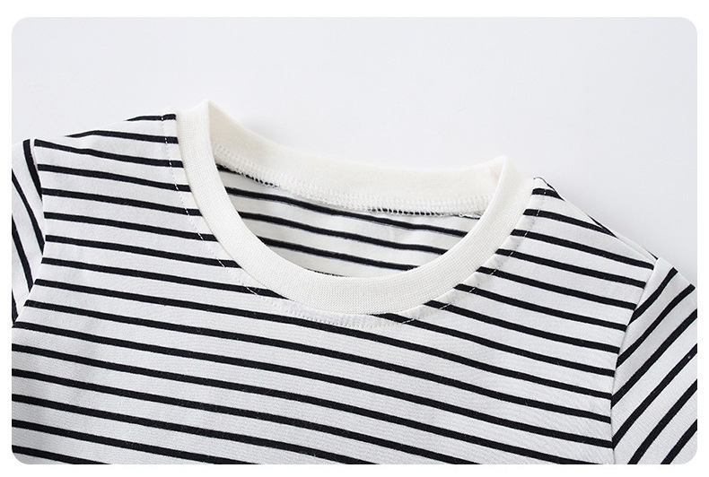 Cute Stripe Cherry Cotton T-shirts & Shirts display picture 2