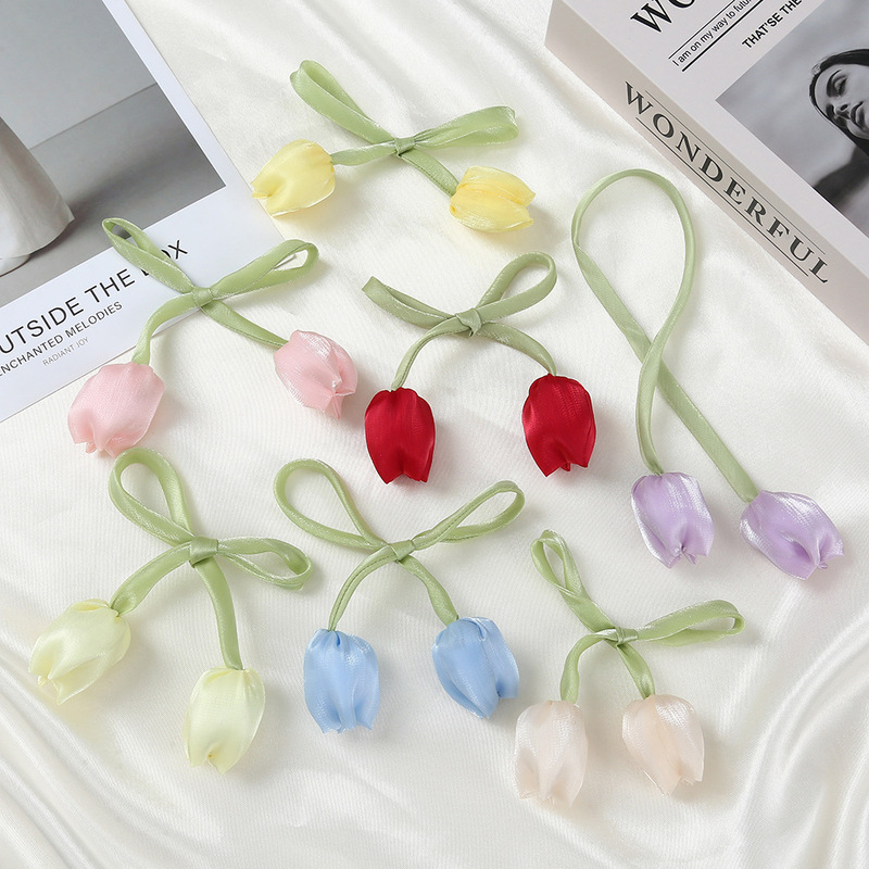 新しい生地チューリップつぼみアクセサリー diy 服パンツ衣類アクセサリーヘアアクセサリーヘアピンジュエリーアクセサリー|undefined