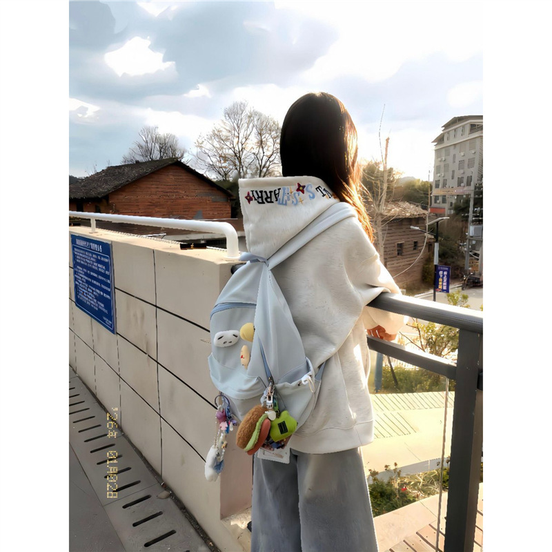 American high street retro letter embroidered hooded sweatshirt for women, autumn and winter design, niche style, fleece-lined and thickened, suitable for couples
