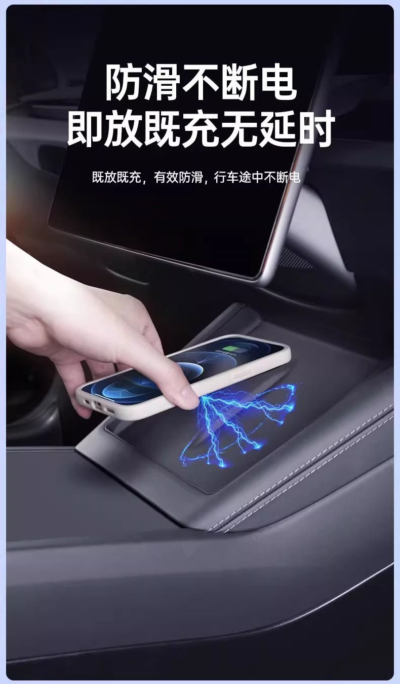 Suitable for Tesla's New Version Modely/3 Wireless Charging Silicone Pad Central Control Anti-Slip Pad Modification Accessories Wholesale