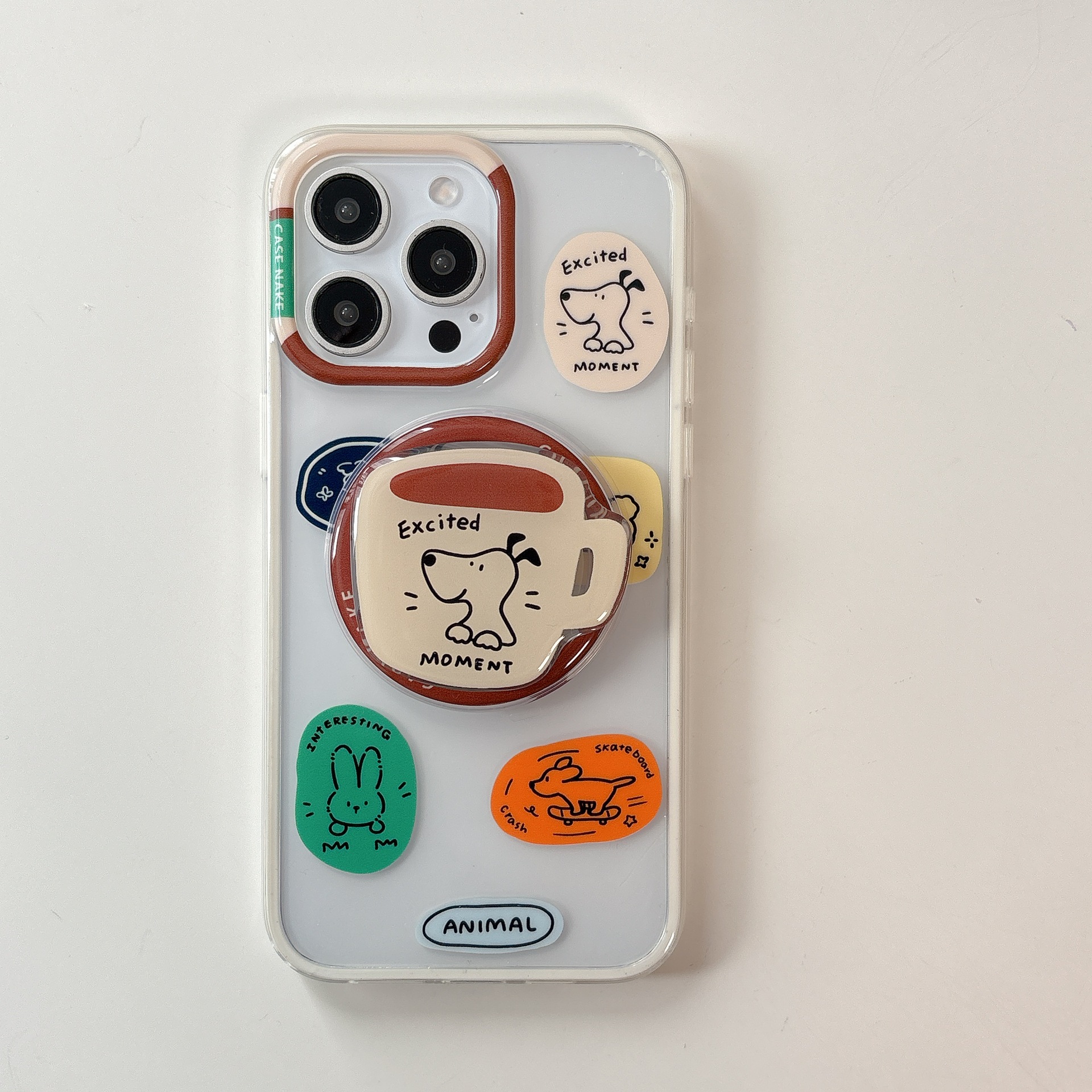 Ins etiqueta de color de nicho cachorro gato para Apple 16ProMax pareja 15Pro funda para teléfono móvil 14/13