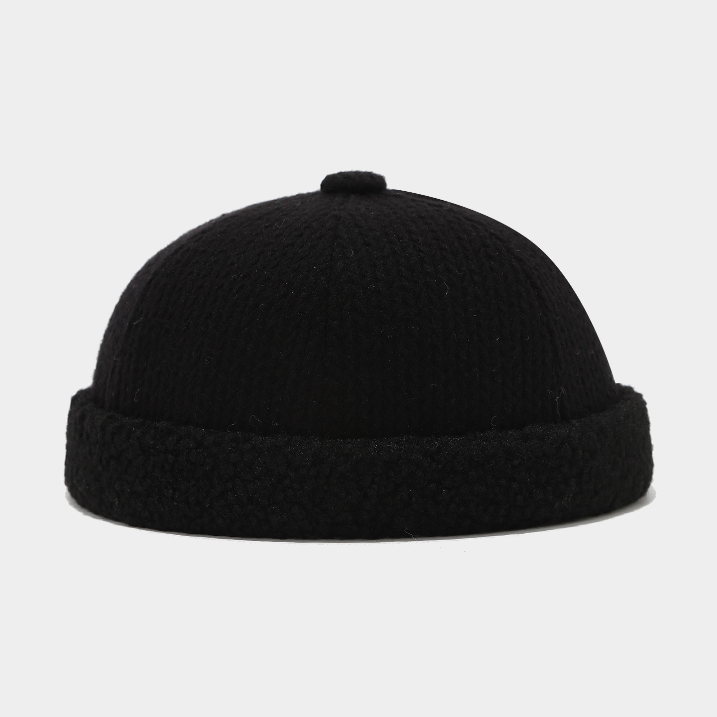 Ins sombrero hombre nuevo estilo retro otoño invierno engrosado empalme sombrero sin cornisa sombrero de piel de melón de moda damas de color sólido image 7