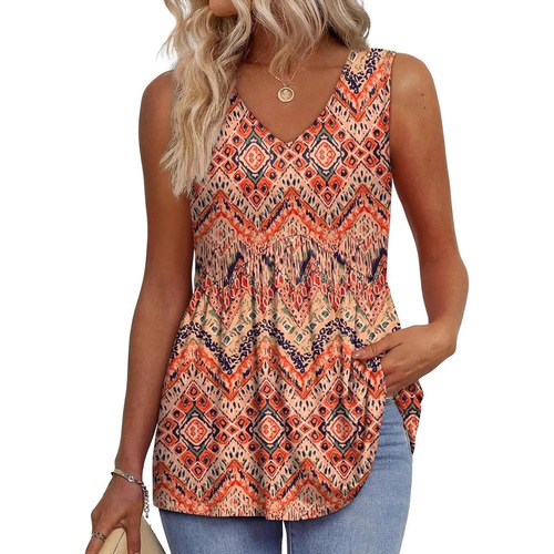 European and American summer women's vest hot new printed wrinkled T-shirt