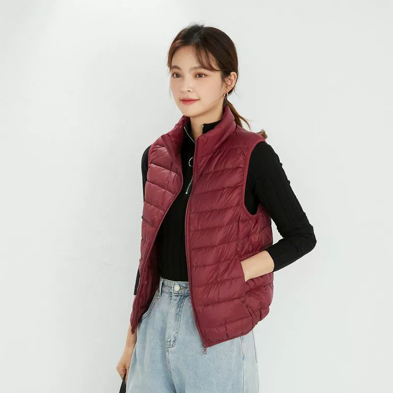 Demi-season down jacket for leisure with down, fashionable vest, thin tank top