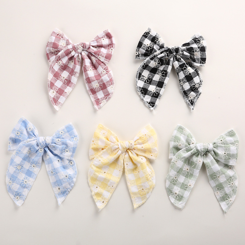 Kid's Cute Fashion Solid Color Bow Knot Cloth Hair Accessories Printing Hair Band display picture 2