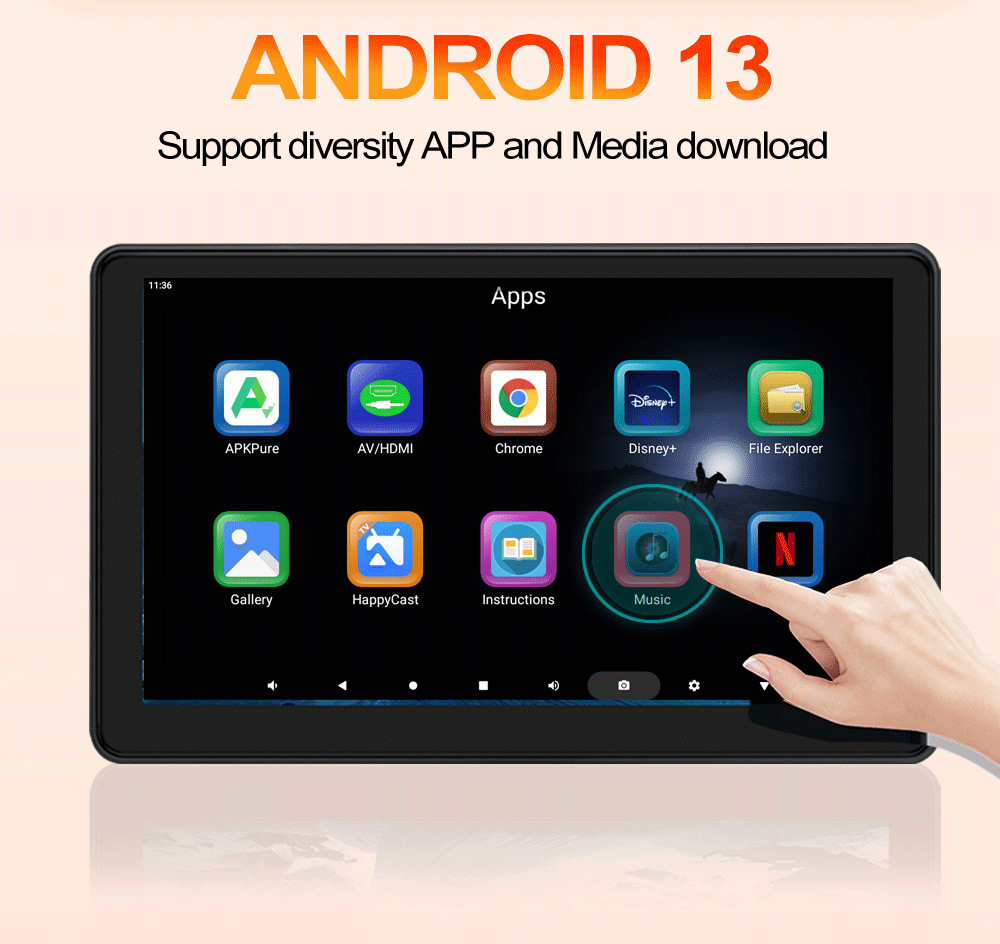 11.6inch Hd Ips Android HDMI Universal Headrest Monitor Car Rear Seat Entertainment System Player