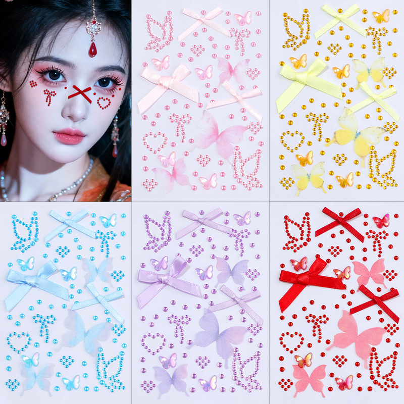 Supermarket Glue-Free Diamond Stickers for Children's Stage Makeup, Face Decorations, Rhinestone Stickers, Concert Makeup, Eyebrow Stickers Supermarket Glue-Free Diamond Stickers for Children's Stage Makeup, Face Decorations, Rhinestone Stickers, Concert Makeup, Eyebrow Stickers