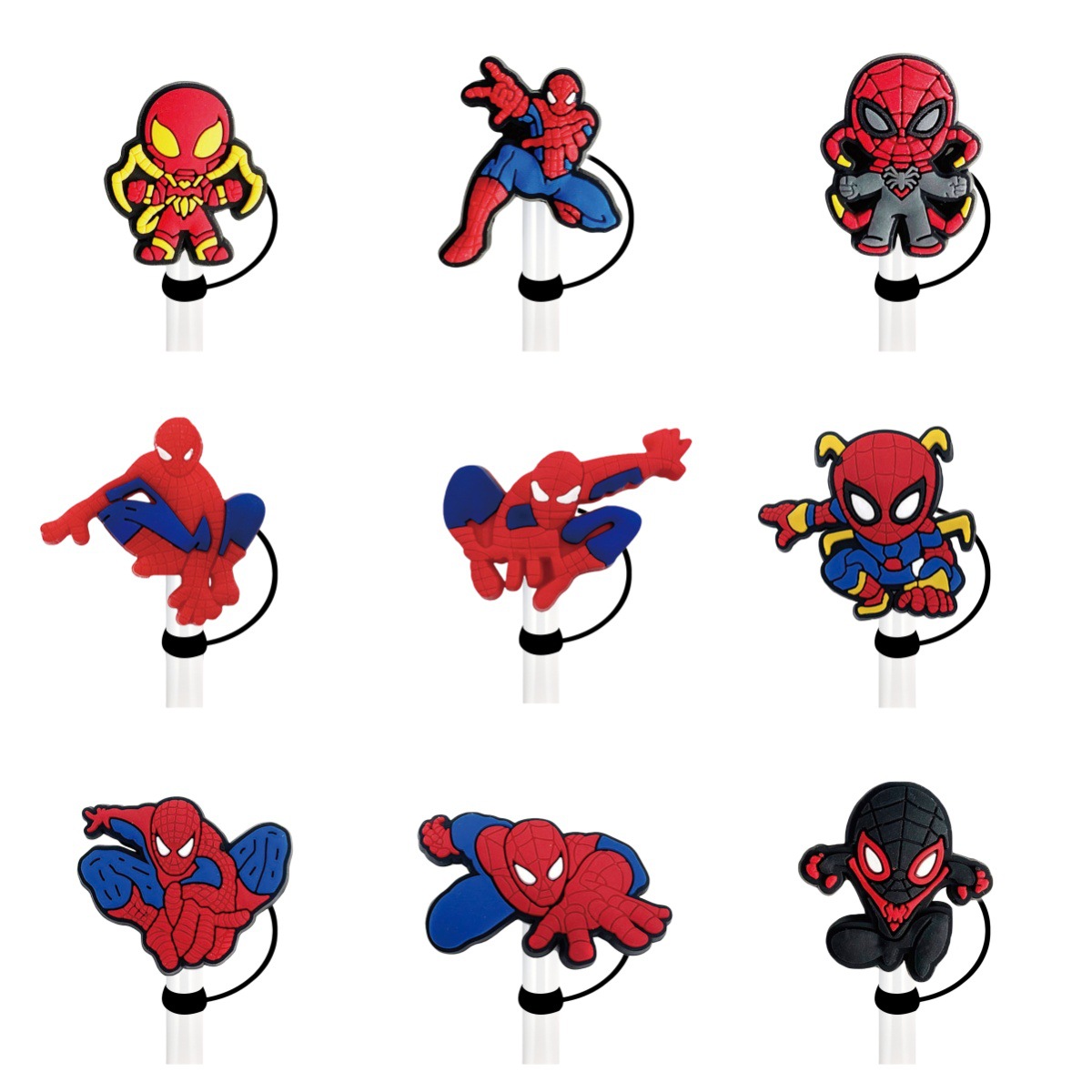 Spider-Man Straw Dust Cover Cross-Border Amazon 8-10mm Diameter Straw Cap Reusable Straw Accessory