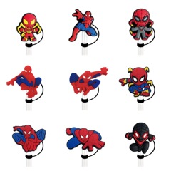Spider-Man Straw Dust Cover Cross-Border Amazon 8-10mm Diameter Straw Cap Reusable Straw Accessory