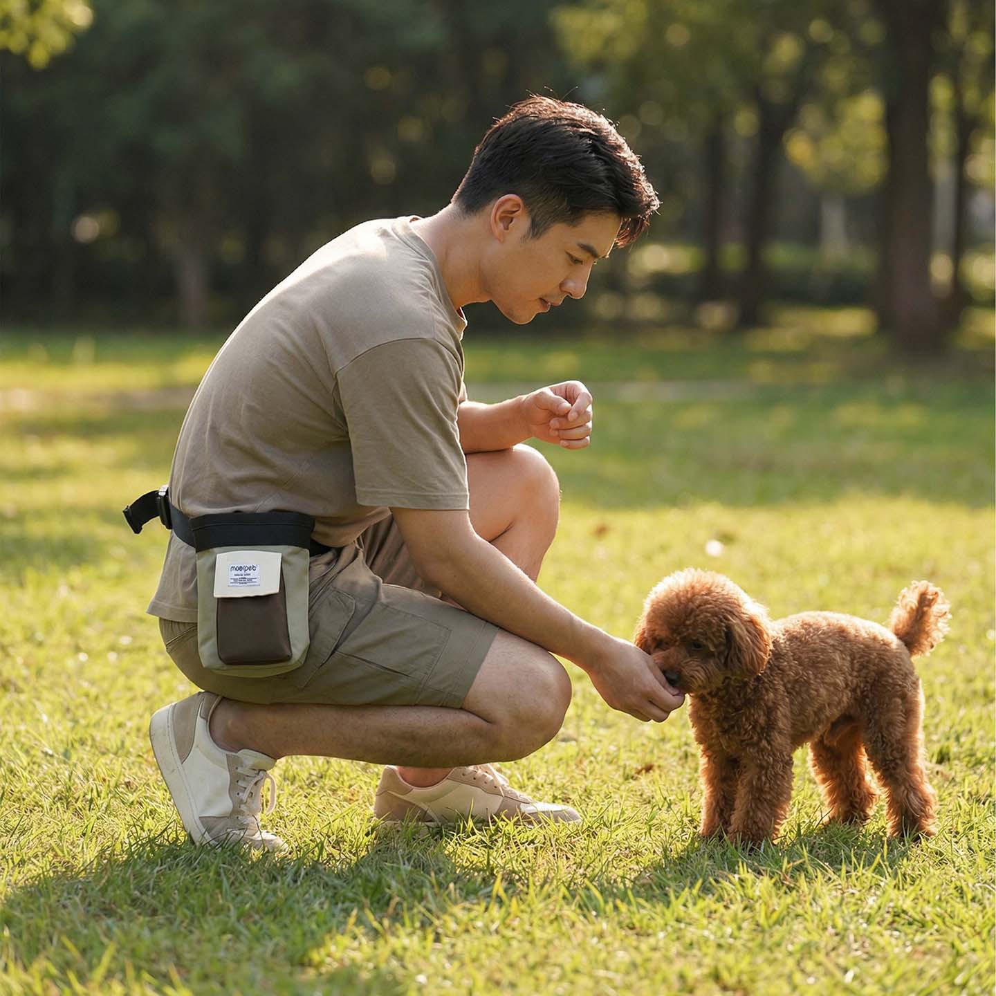 Moorpet / fabricante de mascotas para perros bolsas de aperitivos directas bolsas de entrenamiento portátiles al aire libre bolsas de paseo de perros bolsas de aperitivos plegables