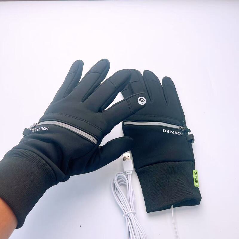 USB 電熱手袋男性アウトドアスポーツタッチスクリーン防風防水サイクリング加熱ハンドオートバイ加熱手袋|undefined
