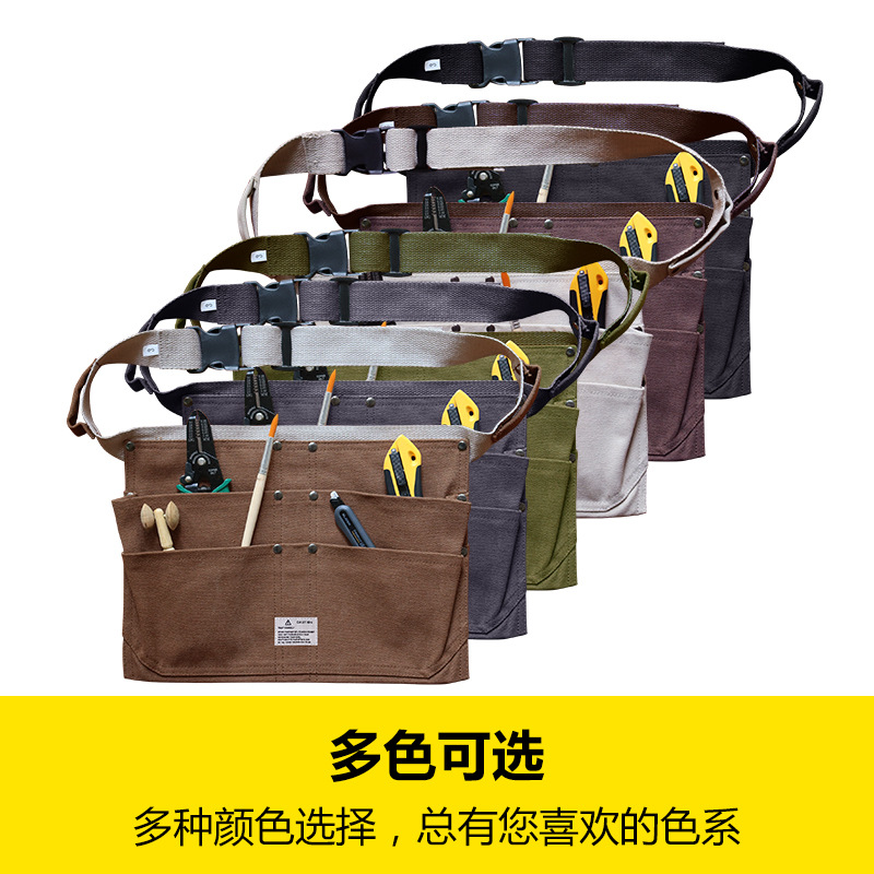 Moderno simple delantal de lona gruesa talla hecha a mano bolsa de herramientas multifuncional pintura artesano ropa de trabajo delantal al por mayor