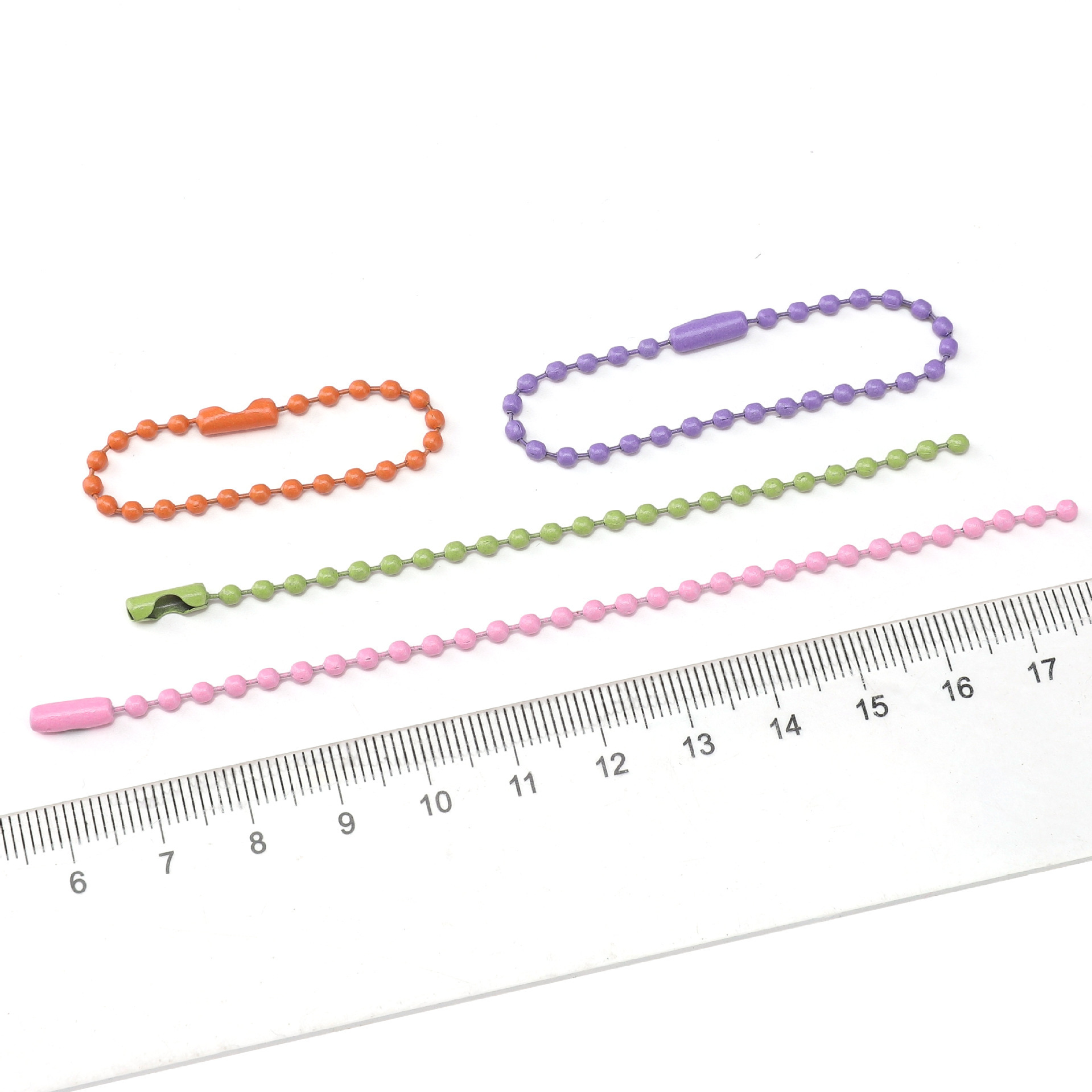 Color hierro pintado cadena de cuentas accesorios DIY bolsas joyas colgantes llaveros paquetes de material de cadena de cola