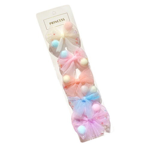 Mesh children's hair clip set Korean style girls lace sequin bow hair clip cute princess side clip hair accessories