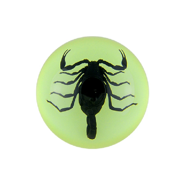 6.4cm semicircle luminous black scorpion