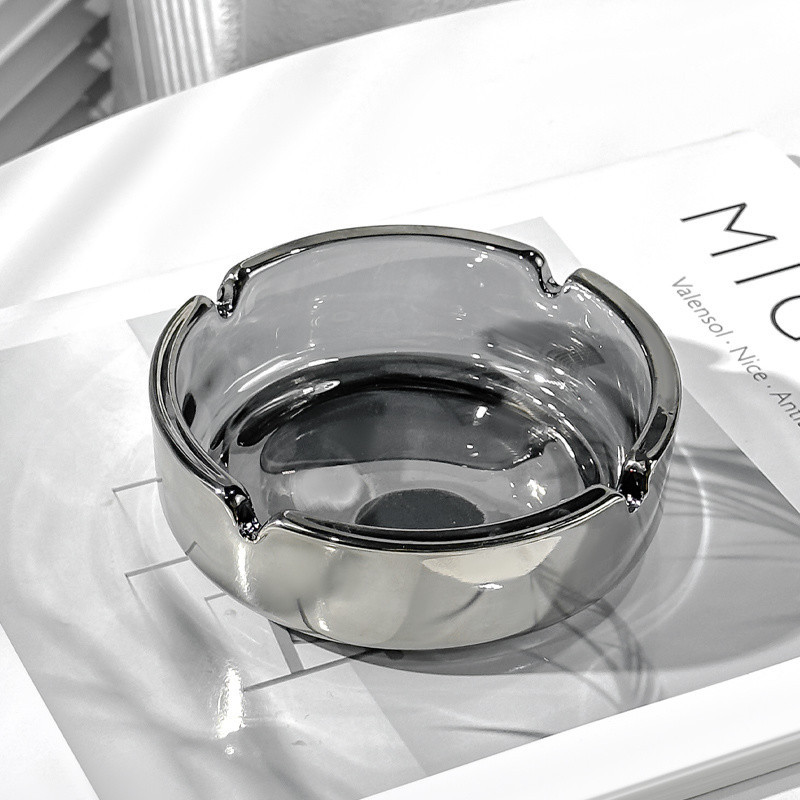 (2개) INS 스타일 라이트 럭셔리 패션 클래식 크리에이티브 홈 침실 호텔 사무실 트렌디 라운드 유리 재떨이