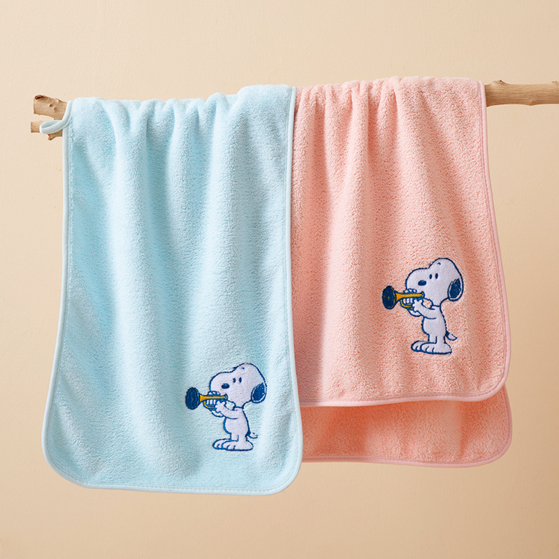 Snoopy embroidered towel absorbent quick-drying adult children big towel household face towel 30*70cm