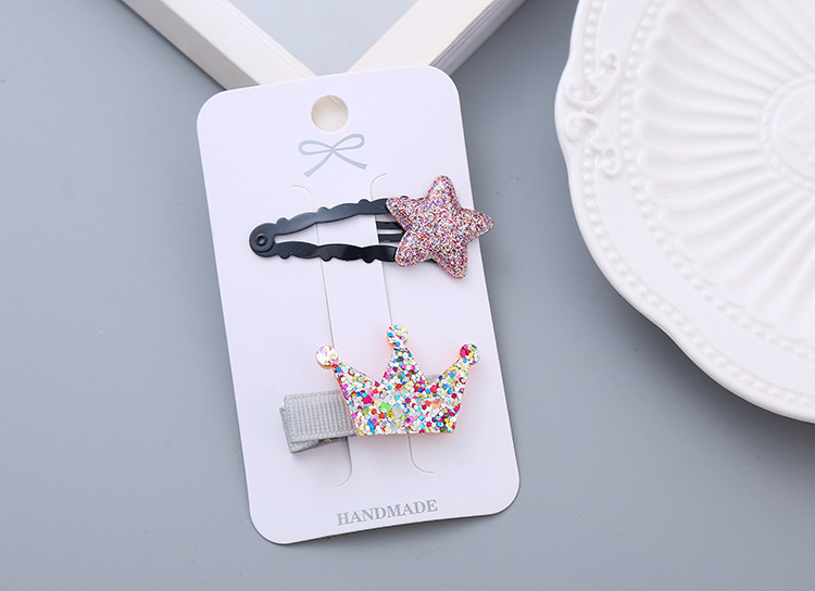 Girl's Simple Style Star Solid Color Alloy Stoving Varnish Hair Clip display picture 16