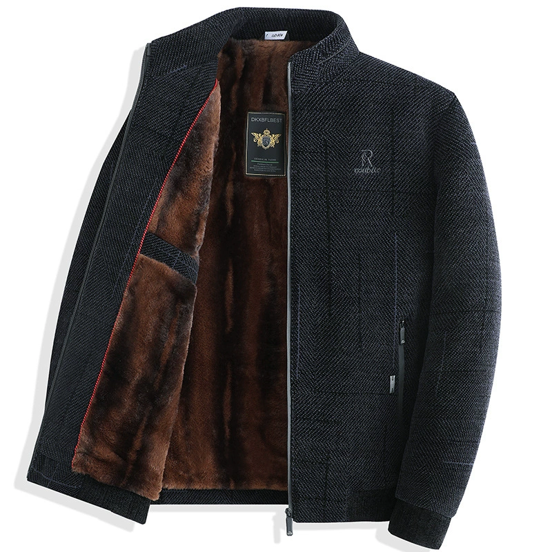 Куртка из синели с отворотом для папы среднего возраста Куртка Для дедушки Топ Куртка для мужчин среднего возраста