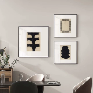 侘寂风抽象客厅装饰画黑白艺术样板间挂画现代简约沙发背景墙壁画