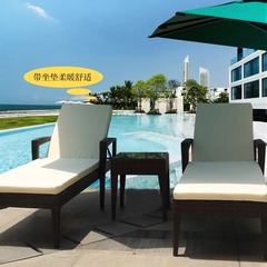 Outdoor lounge bed, outdoor swimming pool, woven lounge chair, leisure, waterproof, sunproof, courtyard hot spring hotel, rest area, villa
