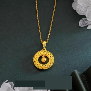 Transfer Bead Necklace New Chinese Style Mesh Craft Necklace Pendant Home Daily Use Filigree Transfer Beads