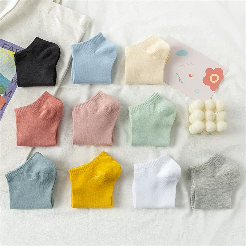 Summer thin low‑cut socks, women’s EU 35–40, assorted colors, individually packaged