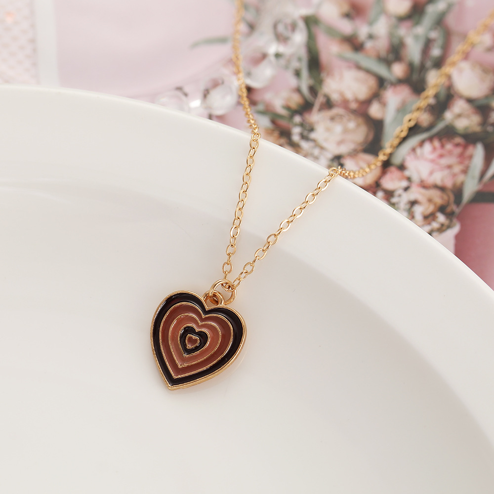 Fashion new fashion simple heart-shaped multi-layer alloy necklace