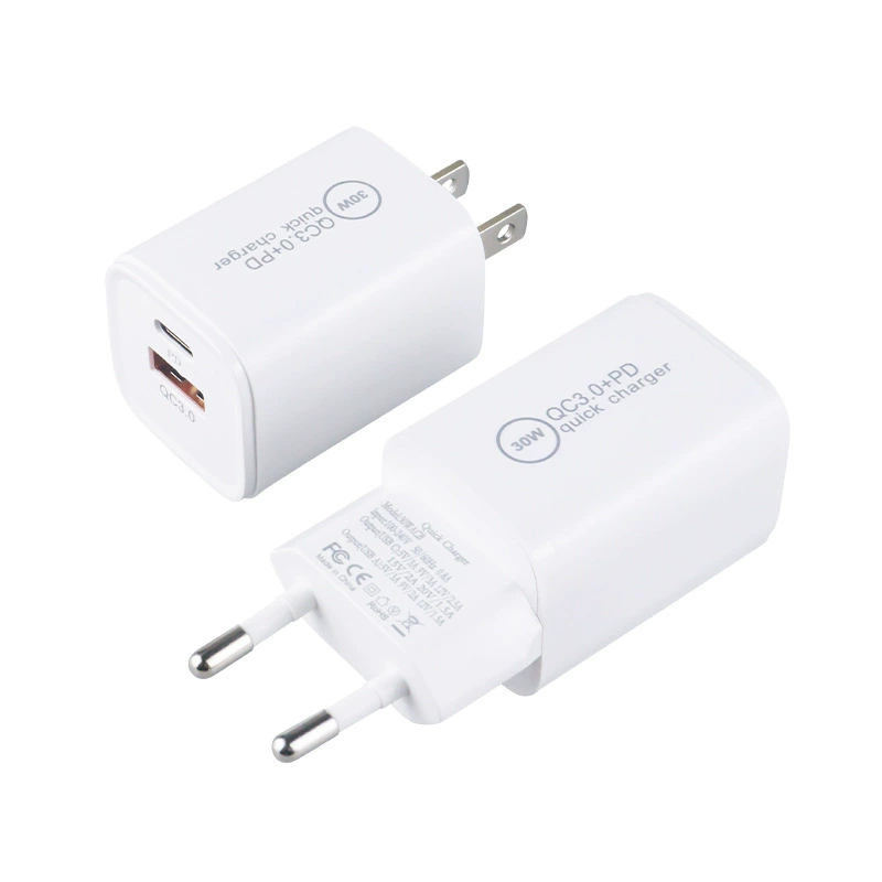 Граница/перекрестная QC3.0+PD30W двойной порт нитридный зарядное устройство мало квадратная головка быстрая зарядка адаптер для мобильного телефона