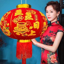 长杆120#植绒布灯笼生意兴隆新年大门挂件春节长杆灯笼批发