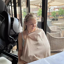 INS双层宝宝纯棉盖毯遮羞布喂奶衣披肩哺乳罩衣外出防走光哺乳巾