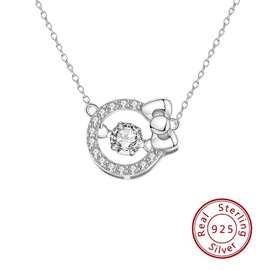 s925纯银HelloKitty项链女小清新甜美可爱锁骨链小众爆款生日礼物