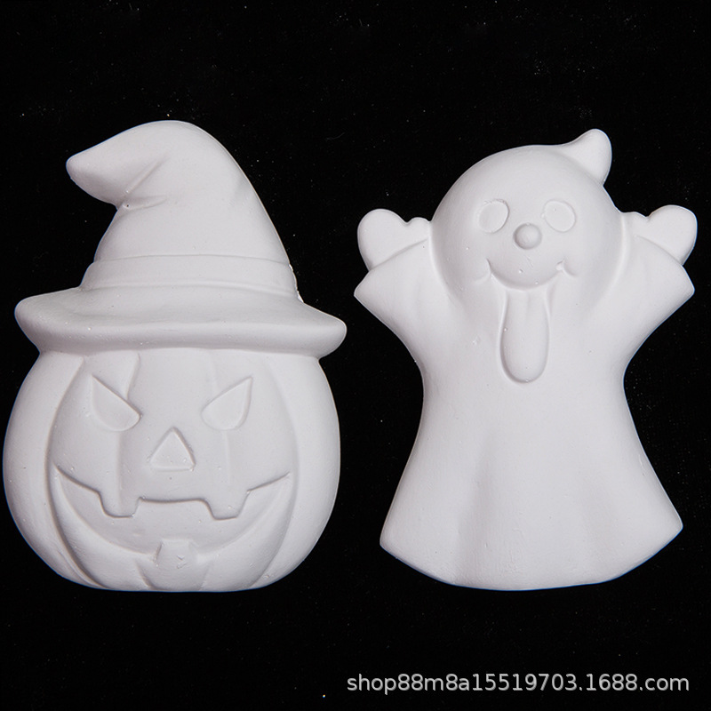 Halloween calabaza fantasma yeso muñeca graffiti DIY producción creativa Navidad pintura cerámica
