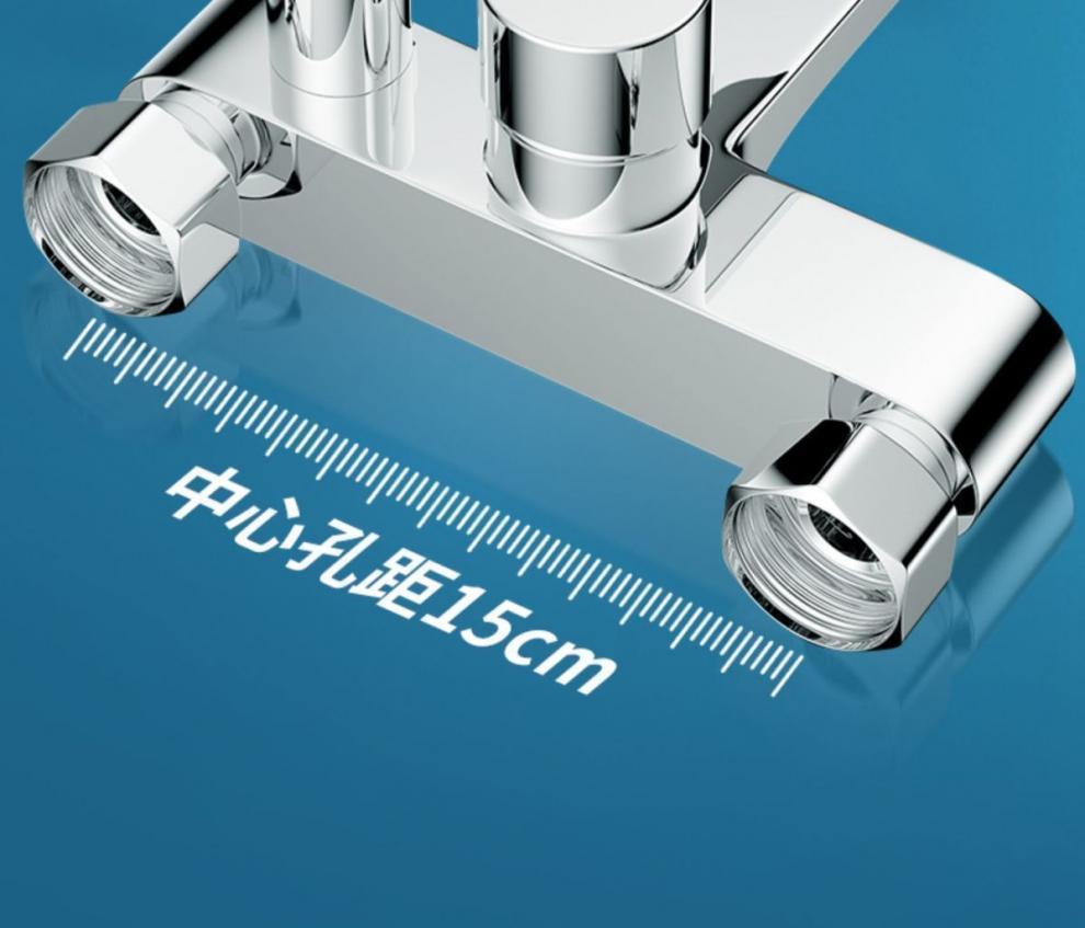 All-copper shower faucet, mixing valve, bathtub shower, rain shower head set, bathroom three-in-one cold and hot water faucet, cross-border undefined