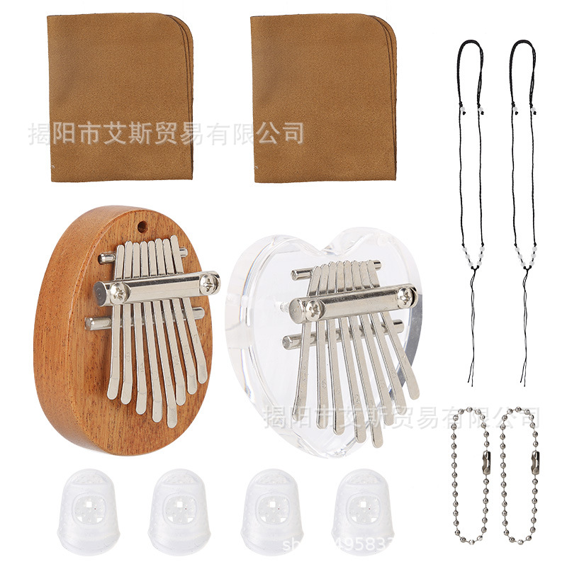 8 teclas mini Kalimba delicado dedo pulgar piano Marimba música accesorios colgante regalo