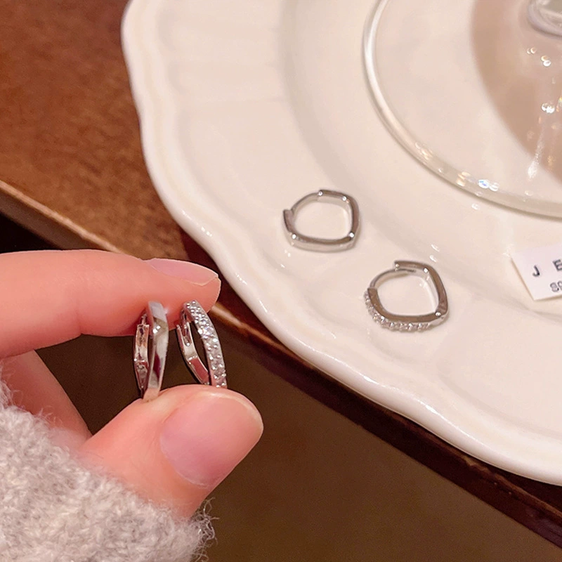 Старинные серьги S925 серебряная игла — жемчужина, кольцо и геометрические стили, легкие 0.005 кг
