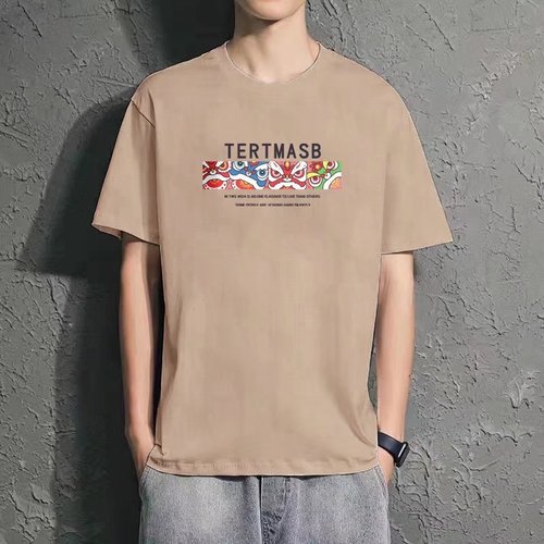 Awake Lion Summer National Trend T-Shirt for Men, Simple Loose Matchy Casual Short Sleeve Ins Trend Brand College Style Trend