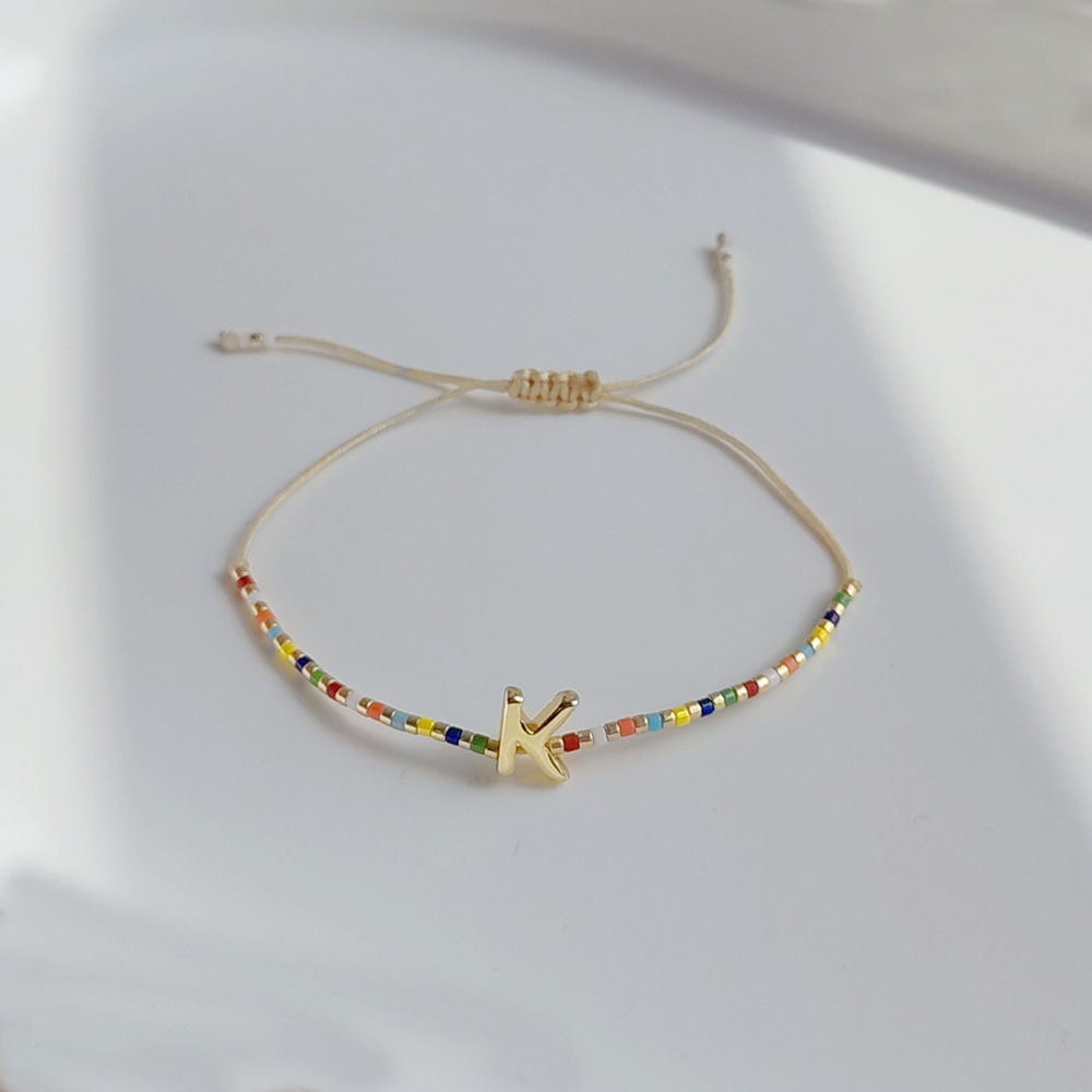 5g Weight Bracelets Classification 1 Piece Quantity Daily Occasion Seed Bead Material Letter Pattern Women'S Gender Knitting Design Fashion Style Fashion Letter Seed Bead Knitting Women's Bracelets 13