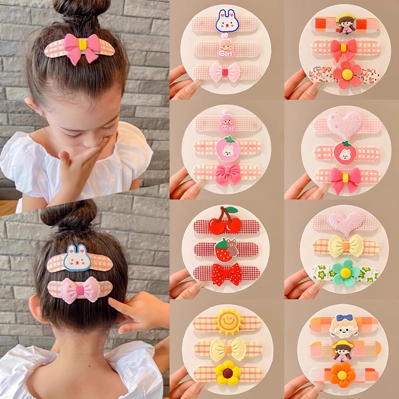 Children's Hair Clip Cartoon Magic Sticker Baby Headband Girl's Bangs Hairpin Hair Accessory Bow Hair Ornament