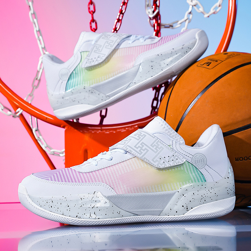 Wade 808 Basketball Shoes for Boys, Middle and Large Children, Buckle Running Shoes, Light-Soled High-Elastic Sports Shoes, Trendy Set of Last Travel Shoes