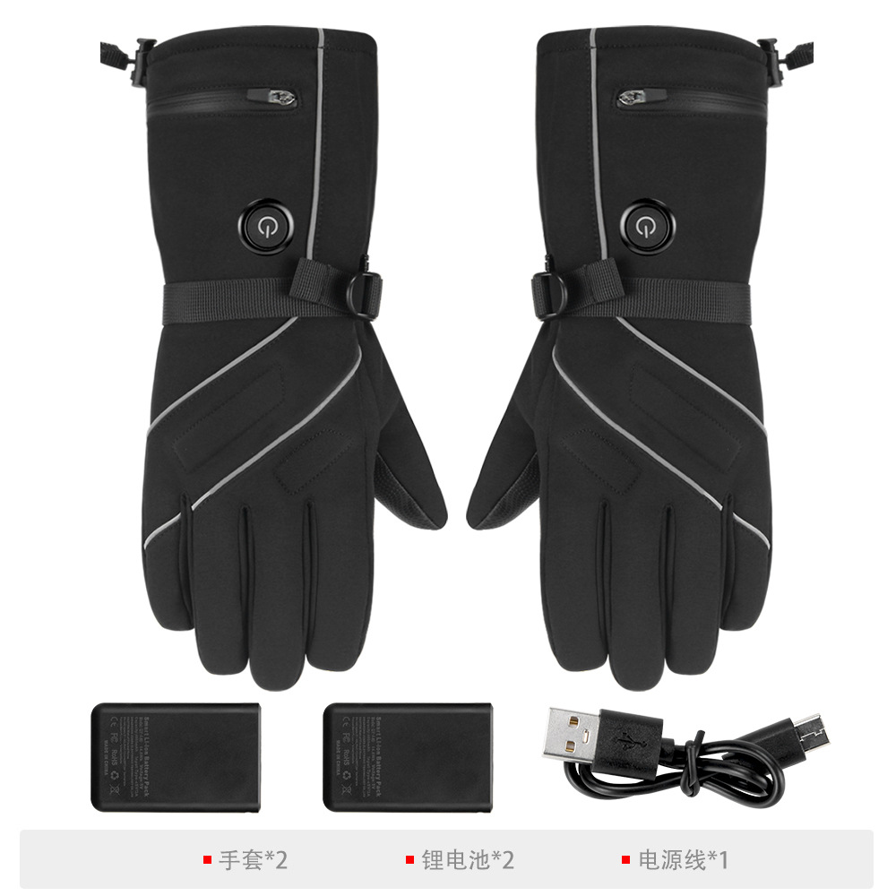 Guantes de calefacción transfronterizos para ciclismo caliente esquí a prueba de viento a prueba de agua guantes de calefacción para motocicleta pantalla táctil gruesa invierno