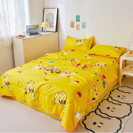 Трансграничные прямые продажи Мультяшный набор из четырех частей Летняя машинная стирка общежития набор из четырех частей 1,5 м кровать 1,8 м кровать оптом